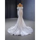 Chandelier Sleeve Mermaid Wedding Dresses For Women 2024 Pearl Bridal Gown Luxury Vestido De Novias