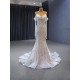 Chandelier Sleeve Mermaid Wedding Dresses For Women 2024 Pearl Bridal Gown Luxury Vestido De Novias