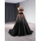 Classic Black Prom Evening Dresses Strapless Party Prom Dress A Line Floor Length Prom Gowns Plus Size