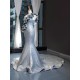 Classy Sequin Silver Evening Maxi Dresses 2024 Sleeveless Mermaid Formal Prom Gowns For Women Party