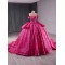 Crystal Hot Pink Quinceanera Dresses Sequin Pearl Birthday Sweet 16 Mexican Off Shoulder Vestido De 15 XV Anos With Bow