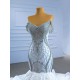 Crystal Mermaid Wedding Dresses Off Shoulder Bridal Gown Floor length Bride Dresses Vestidos De Novia