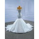 Crystal Mermaid Wedding Dresses Off Shoulder Bridal Gown Floor length Bride Dresses Vestidos De Novia