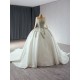 Crystal Wedding Dress Long Sleeve Bridal Gowns Princess Bride Ball Gown Vestido De Noiva