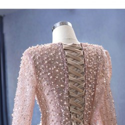 Custom Made Mauve Prom Dresses Long Sleeve Princess Dress Formal Party Evening Dress Special Occasion Gowns 