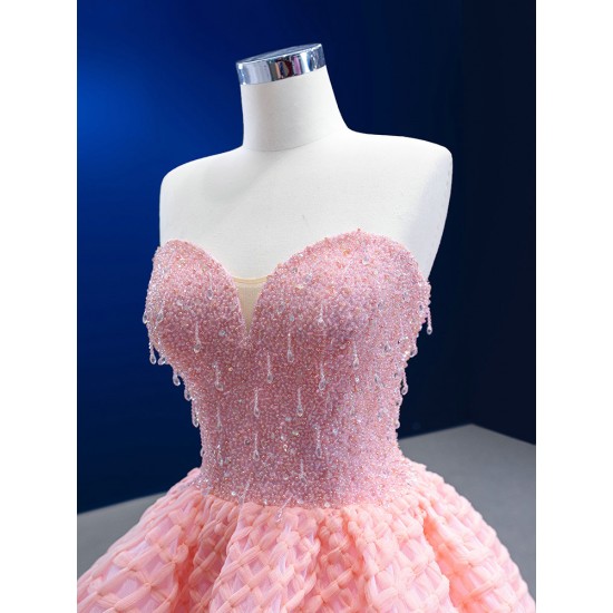 Custom Made Pink Prom Dresses Women Sleeveless Formal Party Evening Gowns Specail Dress