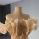 Custom Size Gold Quinceanera Dresses Party Prom Elegant Strapless Ball Gown Sequin Sleeveless Quinceanera Dress