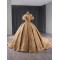 Custom Size Gold Quinceanera Dresses Party Prom Elegant Strapless Ball Gown Sequin Sleeveless Quinceanera Dress