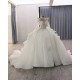 Customized Long Sleeve Wedding Dress For Glitter Crystal Women Bridal Gown High Neck Ball Gown Robe De Mariee