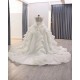 Customized Long Sleeve Wedding Dress For Glitter Crystal Women Bridal Gown High Neck Ball Gown Robe De Mariee