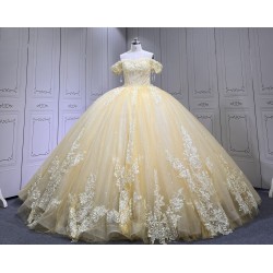 Customized 2024 Luxury Champagne Princess Ball Gown Quinceanera Dress Appliques Birthday Party Sweet 15 Vestidos De 15 Anos