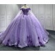 Customized Appliques Princess Lavender Quinceanera Dresses 2024 Cape Sleeves Ball Gown Party Dress For Sweet 15 16