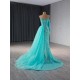 Customized Aqua Blue Prom Dresses One Shoulder Women Formal Evening Gowns Specail Occasion Party Dress