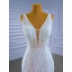 Customized Beading Wedding Dresses A Line Sleeveless Strapless Bride Gown