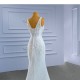 Customized Beading Wedding Dresses A Line Sleeveless Strapless Bride Gown