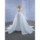 Customized Beading Wedding Dresses A Line Sleeveless Strapless Bride Gown