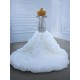 Customized Crystal White Wedding Dresses Ruffled Strapless Wedding Gown Mermaid Backless Lace Up Bridal Dress