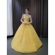 Customized Gold Prom Dresses A Line Strapless Women Party Evening Gowns Formal Sleeveless Occasion Dress