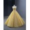 Customized Gold Prom Dresses A Line Strapless Women Party Evening Gowns Formal Sleeveless Occasion Dress