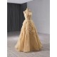 Customized Gold Prom Dresses Halter Neck A Line Formal Party Gowns Floor Length Evening Dress