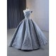 Customized Gray Blue Long Prom Dresses Sleeveless Women Formal Party Wedding Evening Dress