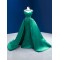 Customized Green Prom Party Dresses For Women Cape Sleeve Long Formal Event Special Occasion Evening Dress