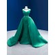 Customized Green Prom Party Dresses For Women Cape Sleeve Long Formal Event Special Occasion Evening Dress