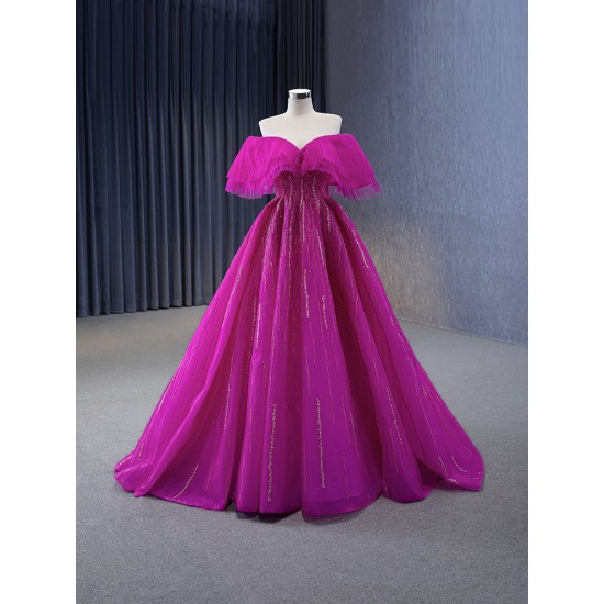 Customized Hot Pink Prom Dresses Cap Sleeves Floor Length Homecoming Dress Formal Party Special Occasion Gowns