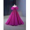 Customized Hot Pink Prom Dresses Cap Sleeves Floor Length Homecoming Dress Formal Party Special Occasion Gowns