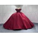 Customized Off Shoulder Ball Gown Red Quinceanera Dress 2024 Princess Flowers Appliques Beading Lace Up Vestidos De 15 Anos