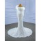 Customized Pearl Mermaid Long Sleeve Wedding Dress 3D Flowers Bridal Gowns For Women Vestidos