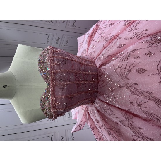 Customized Pink Ball Gown Princess Quinceanera Dresses 2024 Sweetheart Girls Birthday Party Dress For Sweet 15 16