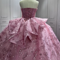 Customized Pink Ball Gown Princess Quinceanera Dresses 2024 Sweetheart Girls Birthday Party Dress For Sweet 15 16