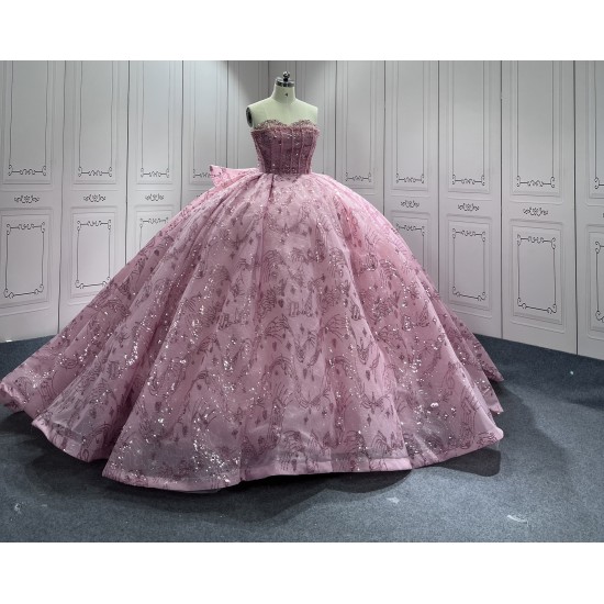 Customized Pink Ball Gown Princess Quinceanera Dresses 2024 Sweetheart Girls Birthday Party Dress For Sweet 15 16