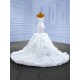 Customized White Wedding Dresses Ruffled White Bride Dresses Spaghetti Strap Formal Wedding Gowns