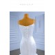 Customized White Wedding Dresses Ruffled White Bride Dresses Spaghetti Strap Formal Wedding Gowns