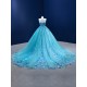 Cyan Blue Quinceanera Dress 2024 Sweetheart Neck Party Dress 3D Flowers Evening Dress