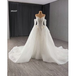 Detachable Sleeve Wedding Dress Sleeveless Bridal Gowns 2024 Princess Bride Gown Vestido De Noiva