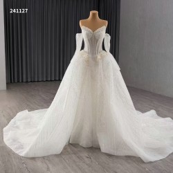 Detachable Sleeve Wedding Dress Sleeveless Bridal Gowns 2024 Princess Bride Gown Vestido De Noiva