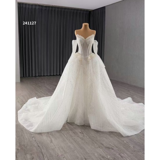 Detachable Sleeve Wedding Dress Sleeveless Bridal Gowns 2024 Princess Bride Gown Vestido De Noiva