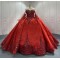 Detachable Sleeve Burgundy Quinceanera Dresses for Girls Sequined Ball Gown Vestido De 15 Anos Custom Made