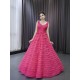 Detachable Sleeve Hot Pink Women Prom Party Dresses Tiered Special Party Gowns