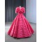 Detachable Sleeve Hot Pink Women Prom Party Dresses Tiered Special Party Gowns