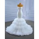 Detachable Sleeve Mermaid Wedding Dresses Ruffled Bridal Dresses Beading Vestidos De Novia