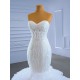 Detachable Sleeve Mermaid Wedding Dresses Ruffled Bridal Dresses Beading Vestidos De Novia