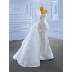 Detachable Train Wedding Dress Sleeveless Bridal Gown Sequin Floor Length Bride Dresses Vestidos De Novia