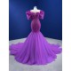 Dubai Beaded Purple Evening Dresses Off Shoulder Mermaid Formal Prom Gowns 2024 For Women Party