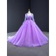 Elegant Lilac Prom Dresses For Women Party 2024 Long Sleeve Ball Gown Formal Evening Gowns