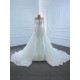 Elegant Mermaid Wedding Dress Long Sleeve Bridal Gowns Detachable Train Pearl Robe De Mariee