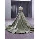 Elegant Pistachio Green A Line Evening Dresses Sleeveless Beaded Prom Gowns for Women Wedding Guest Party